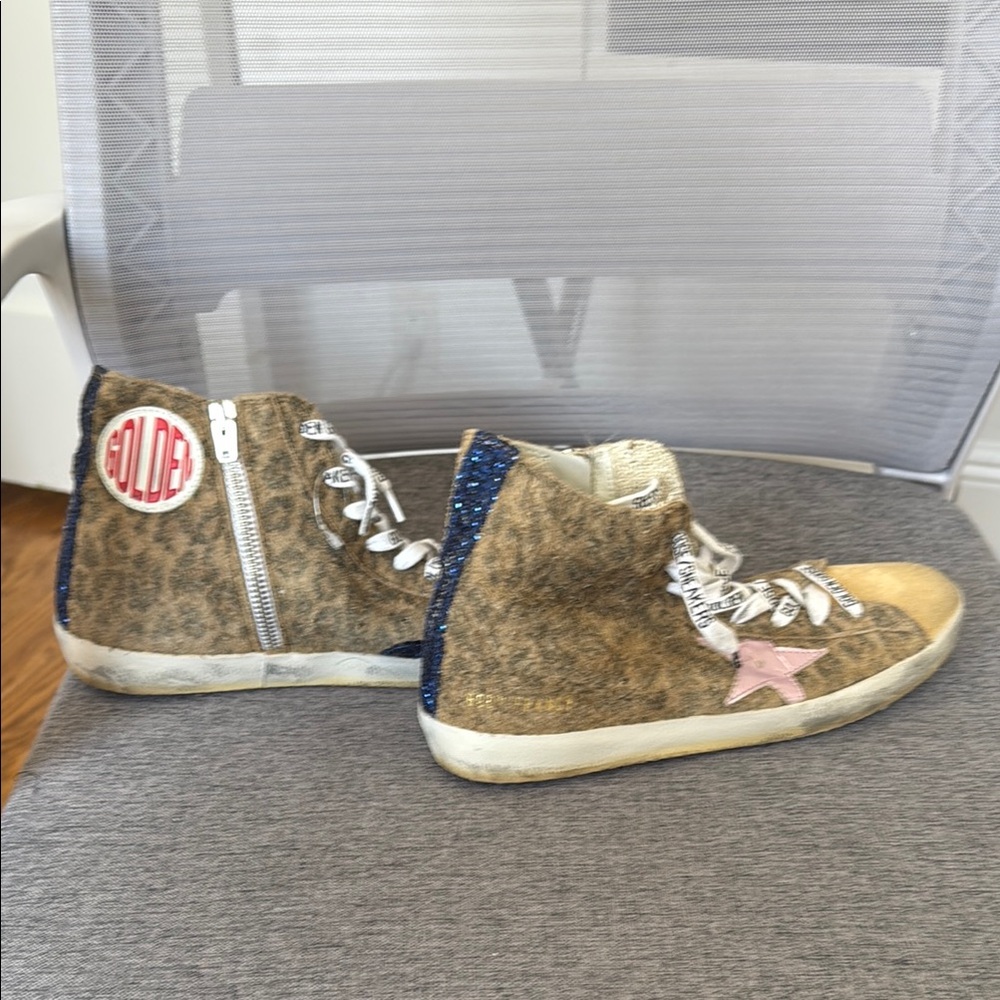 Golden Goose Leopard High-Top Sneakers